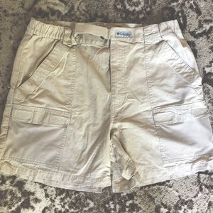 Columbia khaki shorts.